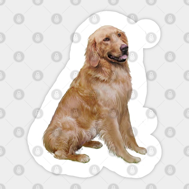 Golden Retriever (light red) - Just the Dog Sticker by Dogs Galore and More